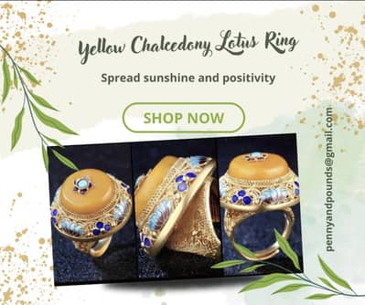 Yellow Chalcedony Lotus Ring