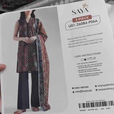 saya brand unstiched suits