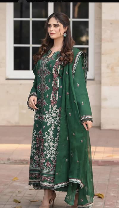 LNF 165 ENERALD GREEN -Libaas  By Umair Nawaz