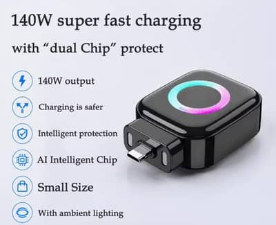 Auto Power off Charging Separator, Type-C Mini Portable Fast Charger