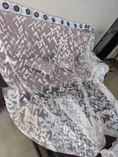 Large White Sheer Curtains - 2 panels