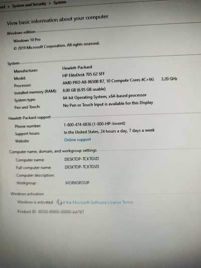 Hp Elitedesk 705 G2 SFF