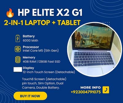​ HP ELITE X2 G1 (2-in-1 Laptop + Tablet Hybrid)
