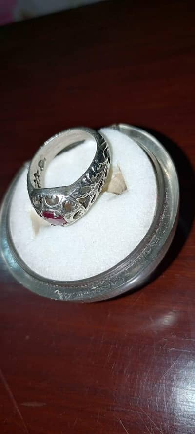 antique and unique yaqoot handmade 925 sterling silver. ruby