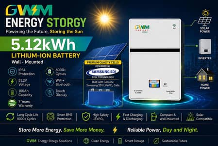 GWM 5.12kWh Lithium-Ion Battery (Samsung SDI Cells) – 7 Years Warranty