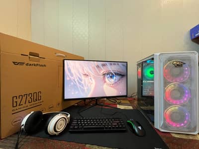 Gaming PC Ryzen 5 5600X RX580 8GB 32GB RAM 2K 180Hz Monitor Full Setup