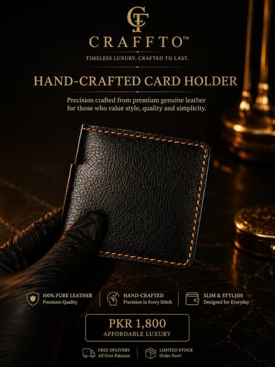 leather wallet 100% hand made , card holder
