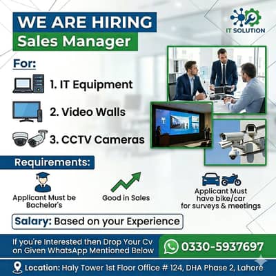 Sales Jobs | IT Job | Sales Manager Required | Job In Lahore | Hiring