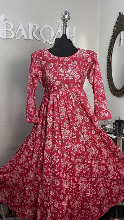 Three tier lawn frock