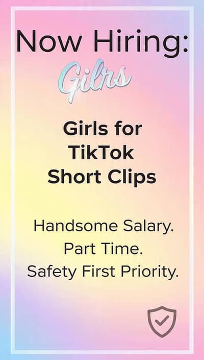 urgent Hiring  Need A team for tiktok clips(girls only)