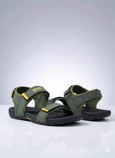 Men's Green Fabric Fancy Sandals Causal Formal All Season