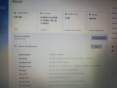 Dell Latitude E5450 with Nvidia GeForce 830m 2gb graphic card.