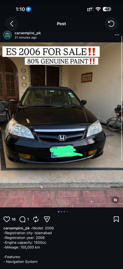 Honda Civic EXi 2006