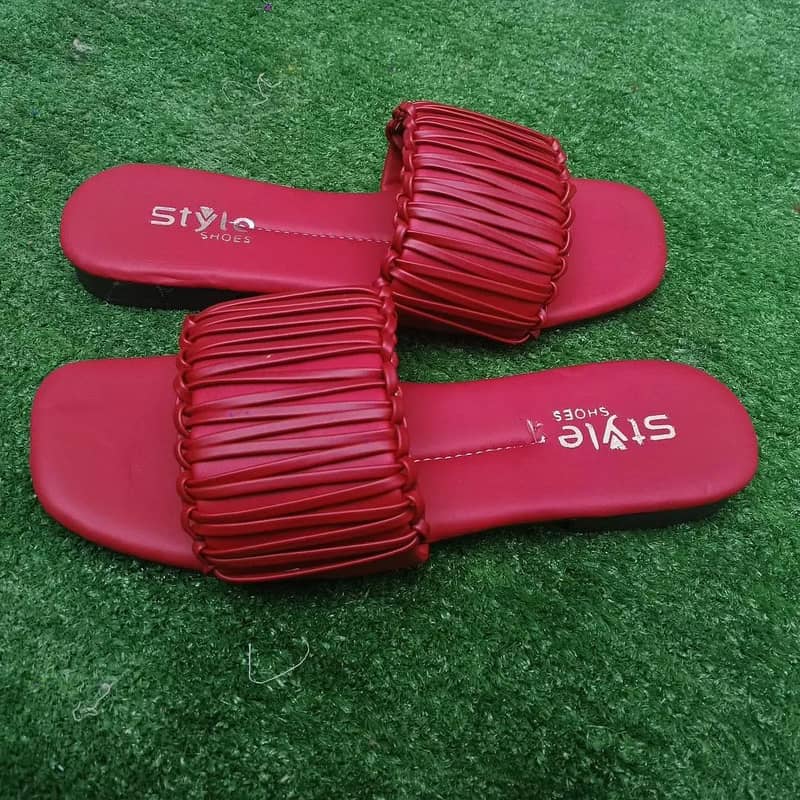 Women Synthetic Leather Maroon Flip Flops Size 6-11 - Footwear - 1115781937