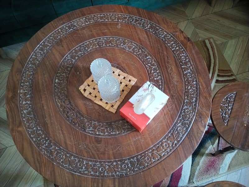 chiniot Solid wood Mini Dining table + six stools 1