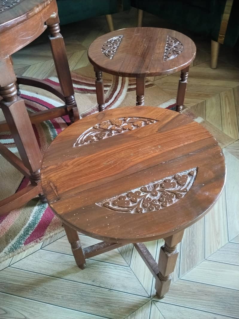 chiniot Solid wood Mini Dining table + six stools 3