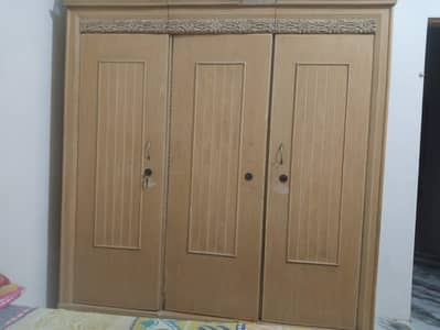 Bed (big size) (without mattress sell),,, Cupboard 3 door