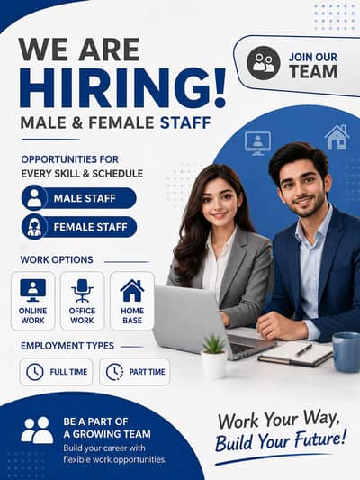 We are hiring staff male and female