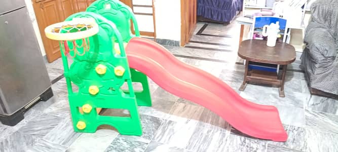 Kids Slide with Basket Ball Stand