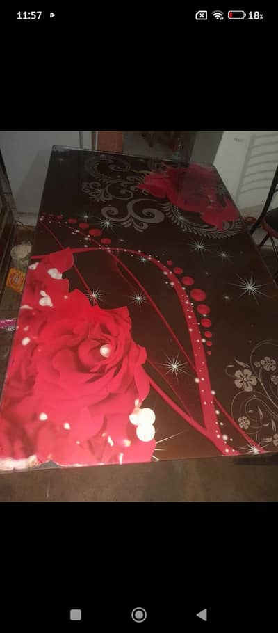 Glass Dining Table with 6 chairs