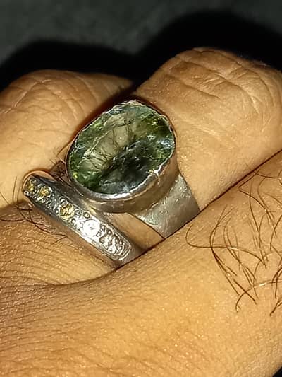 emerald narural zamrud chandi ring