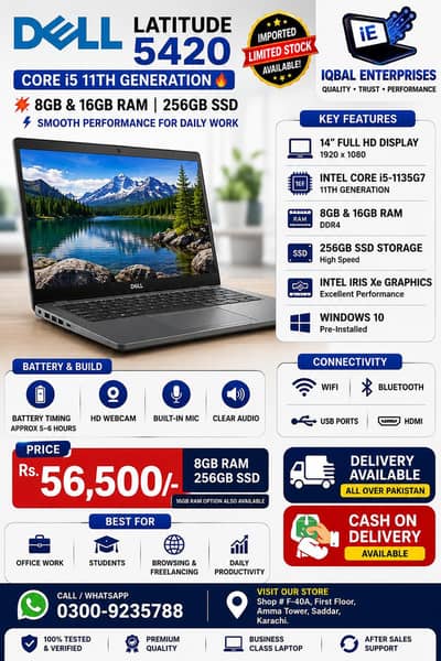 Dell Latitude 5420 Business Laptop | 11th Gen | 8GB Ram