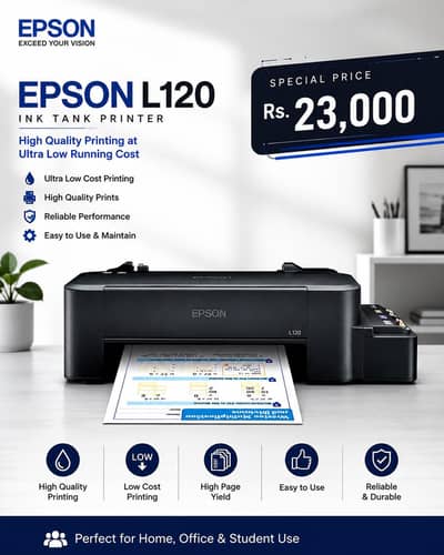 Epson L120 Ink Tank Printer for Home & Office – Rs 23,000