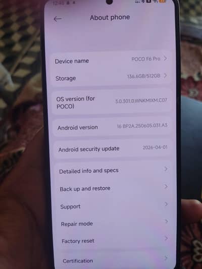 Xiaomi POCO F6 Pro non PTA new condition