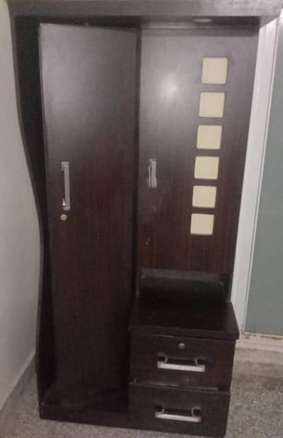 wooden wardrobe with mirror good condition