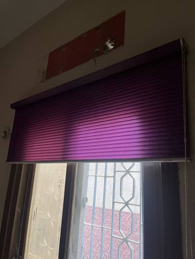 Purple stripped blinds