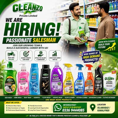 Required sales man for Dishwash products.