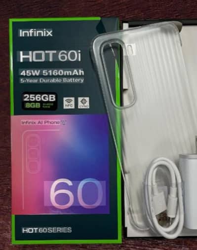 Infinix hot 60i 8+8=16GB. . 256GB. full warrantty available