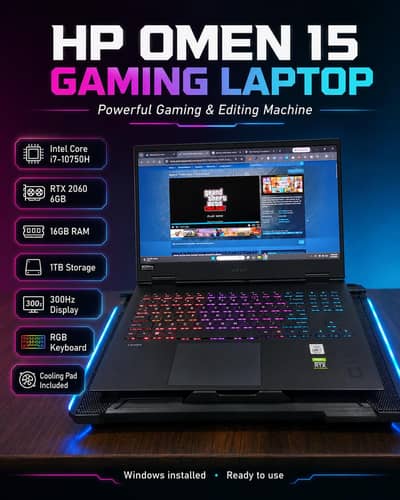 HP Omen 15 Gaming Laptop i7 10th RTX 2060