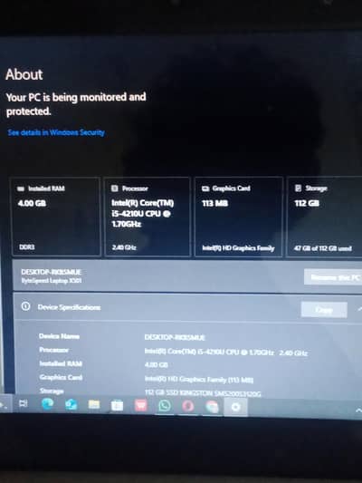 btyespeed laptop i5 fourth generation 4gb ram 128ssd used