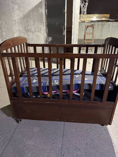 Wooden big size baby cot
