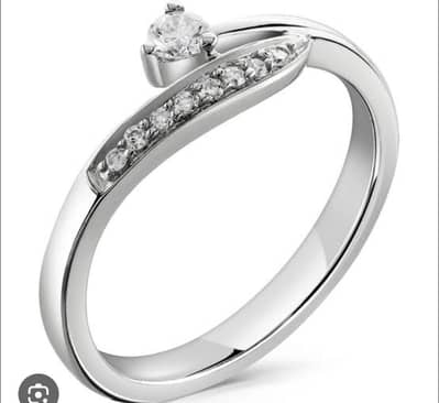 Ring/silver/diamond/certified