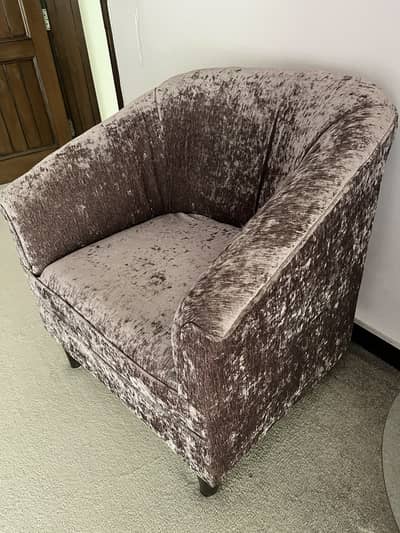 Purple barrel chairs set