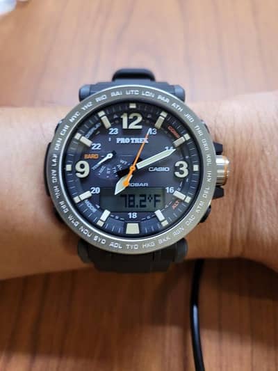 Casio protrek 600 solar triple sensor barometer compass altimeter thrm