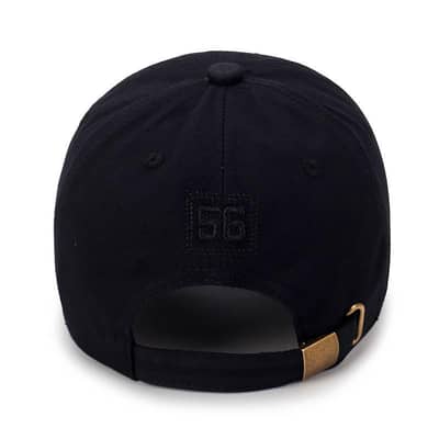 Mens Navy Blue Embroidered Baseball Cap with Brand Patch