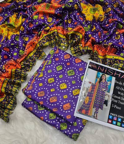 Nishat 3pc all over printed 3pc lawn
