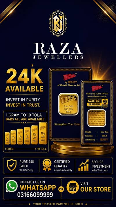 Ary gold bars 1 gram to 10 tola bars