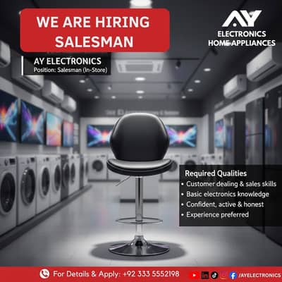 Experienced Electronics Salesman Required – AY ELECTRONICS