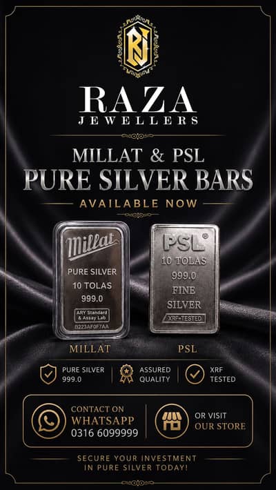 Pure Silver Bars 10 Tola & Ikg خالص جاندى