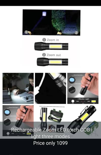 Rechargeable zoom torch