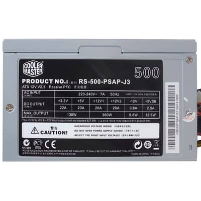 COOLER MASTER 500W POWER SUPPLY 10/10 CONDITION