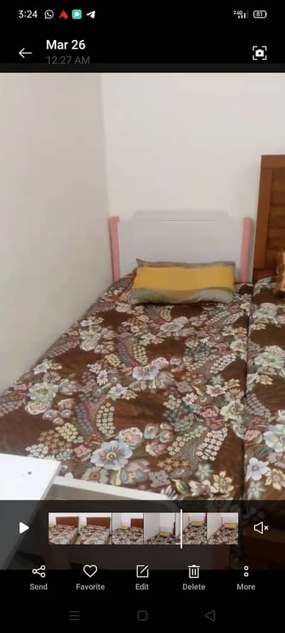 Single bed without mattress