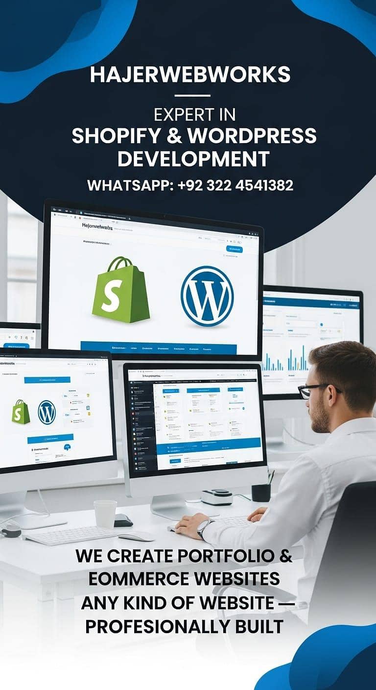 Wordpress Development, Web Design development, Website Design, Shopify 7