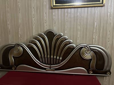 Solid wooden Bed set with side table and dressing