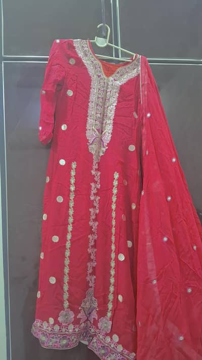 red fancy long shirt 10/10 condition