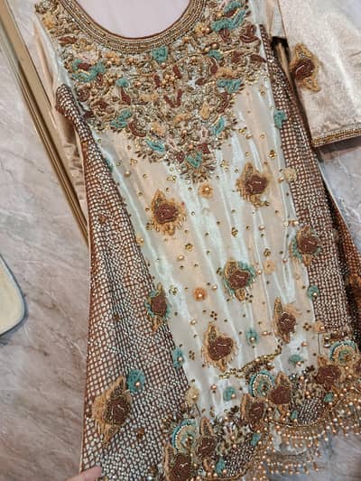 Heavy adda work/ kaam wala dress / Frock 3 piece for  Wedding party